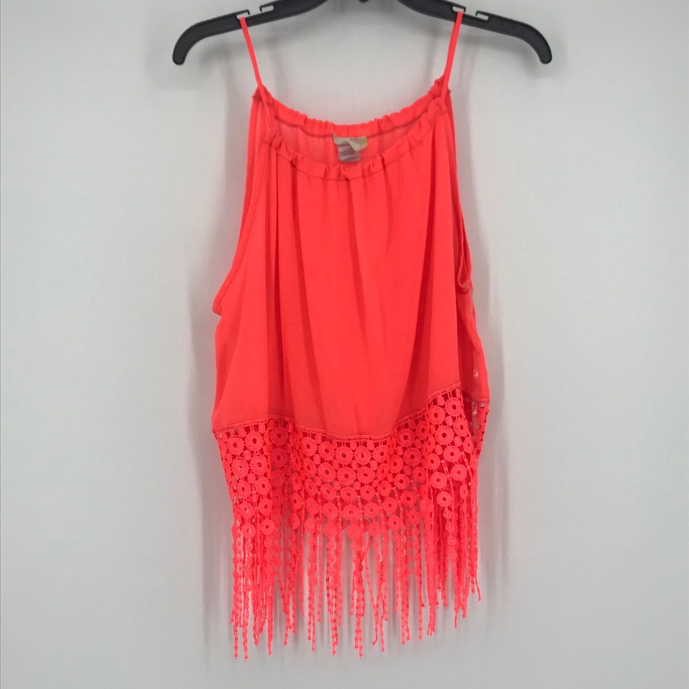 🎉 5/$25 Limonata Neon Pink Crop Top Size L